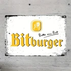 1pc BITBURGER-Inspired Beer Pills Tin Metal Signs - Vintage German Beer Decor wi
