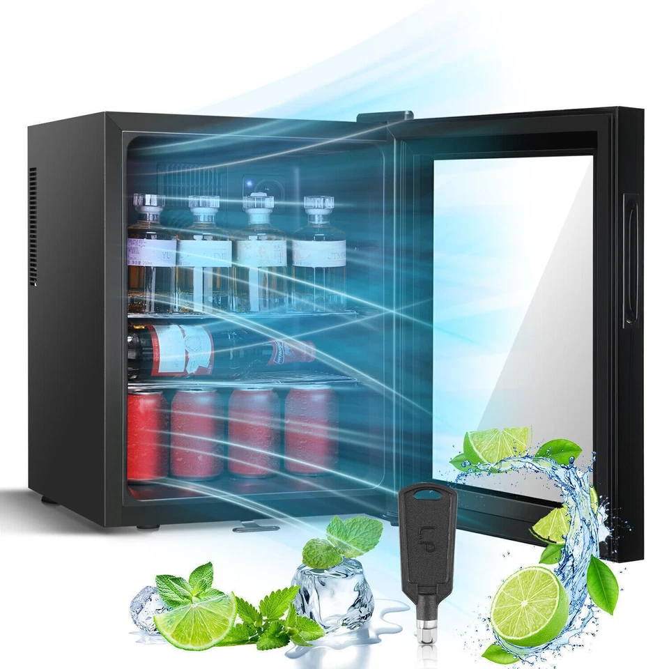 Kühlschrank Getränke Flaschen Bier Minibar 40L Hausbar 2 Böden Edelstahl Glastür - Bild 4 von 4