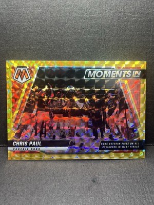 2021-22 Panini Mosaic Chris Paul Gold Geometric Prizm 3/10 Moments Jersey #