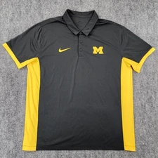 Michigan Wolverines Polo Shirt Mens XXL Nike Anthracite Classic Performance
