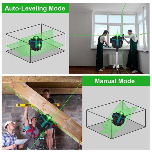 2025 4D 16 Lines Laser Level 360° Green Auto Self Leveling Rotary Cross Measure - Picture 7 of 9
