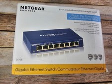 Netgear ProSafe 8 Port Gigabit Switch Model GS108V4. 8 Ports With Power adapter