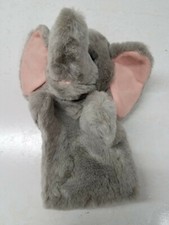 VTG RUSS PUPPET Plush ELEPHANT Gray Hand Puppet Pretend Play 9"