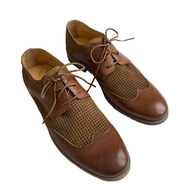 Joe’s Men’s Leather Chestnut Brown Oxford Shoe Joe Works MTO Dark Brown Hatch Grain Split Toe Derby - Short  main image 4