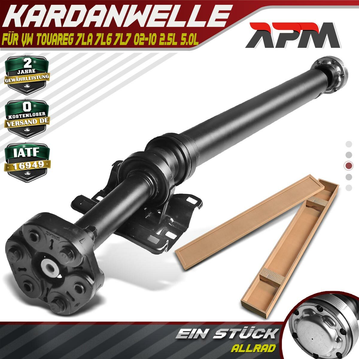 Eje cardán eje articulado tracción total L = 1165 mm para VW Touareg 7LA 7L6 7L7 2.5 5.0 02-10