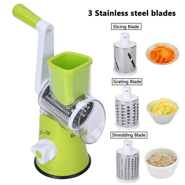 Rotary Cheese Grater Hand Crank Stainless Steel Vege Food Chopper