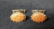 Vintage Swivel Cuff Links Bronze Sparkle Patent Number 2920365