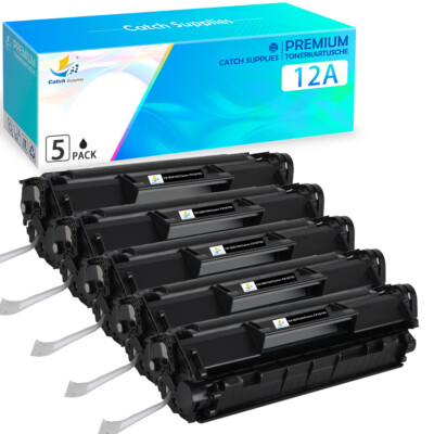 5x Toner für HP 12A Q2612A LaserJet 1018 1020 1022 3015 3020 3030 3050 3052 3055