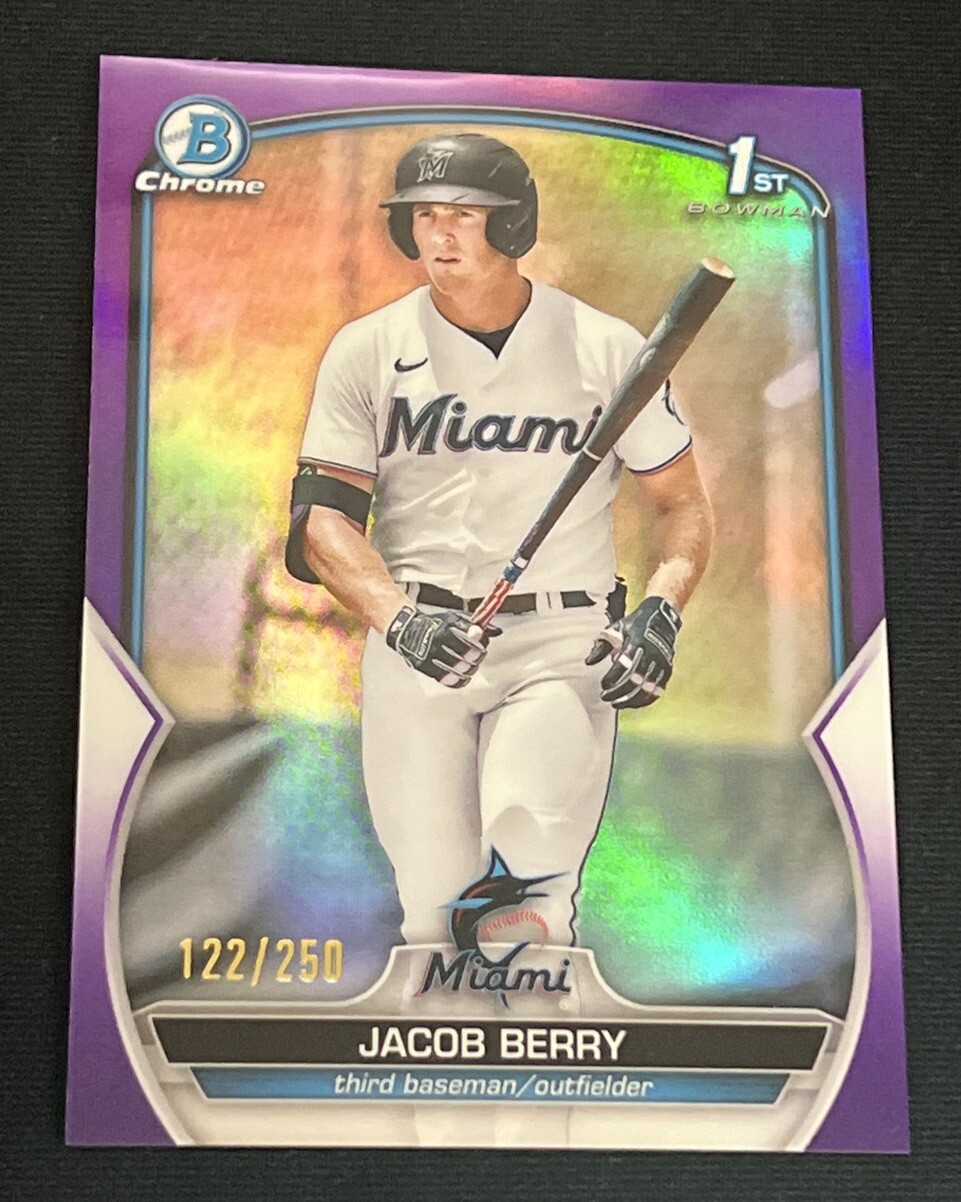 2023 Bowman Chrome Prospects Purple Refractor /250 Jacob Berry #BCP-108 Marlins