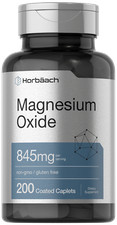 Magnesium Oxide 845mg  200 Caplets  Vegetarian, Non-GMO  by Carlyle