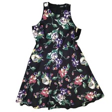 NWT Ralph Lauren Fit & Flare Black Dress Women's 18 Plus Size Pockets $285