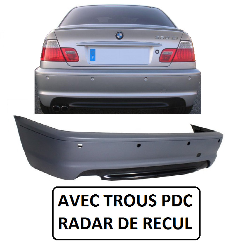 Remplacer un pare-choc arrière cassé sur BMW E46 avec ce kit Pack M complet pour coupé
