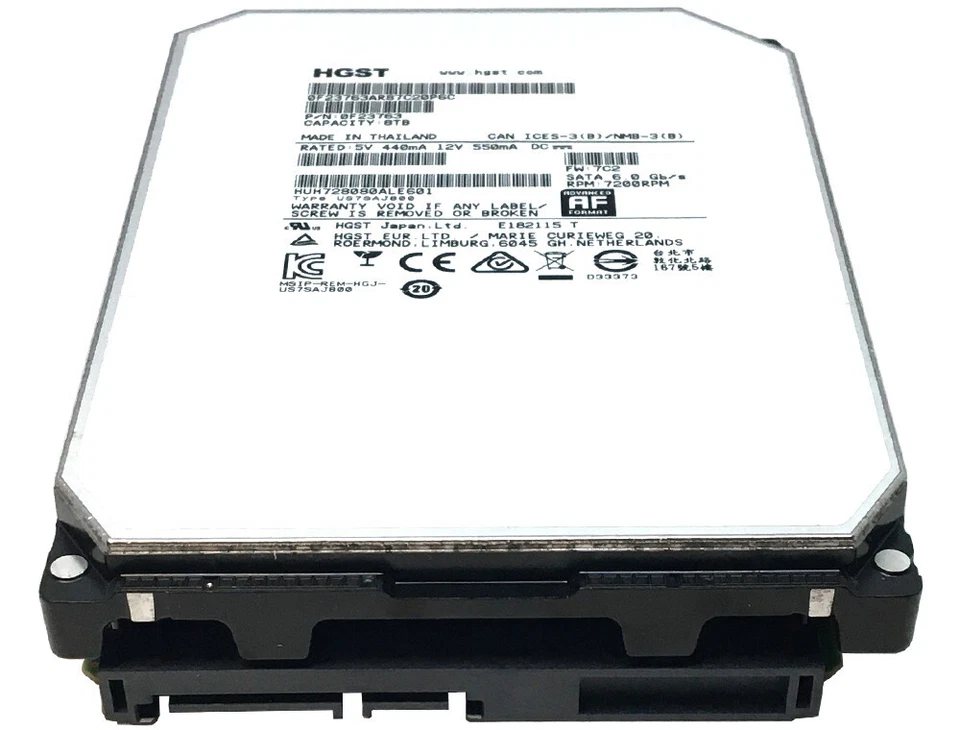 HGST Ultrastar HUH728080ALE601 8TB 7200RPM SATA 6Gb/s 3.5" Enterprise Hard Drive - Image 4 of 4