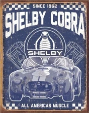 Desperate Enterprises Shelby Cobra - American Muscle Tin Sign Wall Decor
