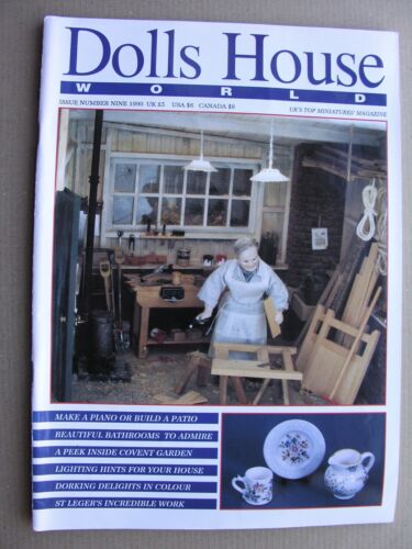 DOLLS HOUSE WORLD Magazine 1990 # 9 Uppark Piano & Stool Aga Queen Mary Postcard - Zdjęcie 1 z 5