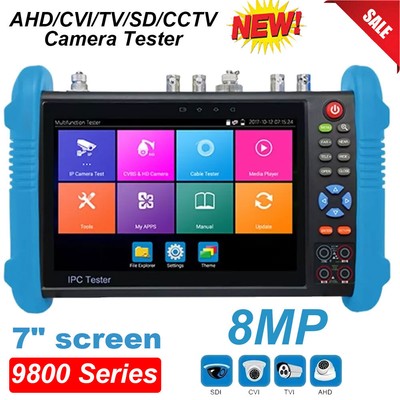 8K IP CCTV Tester Monitor IPC-9800 Pro Series 7'' H.265 Onvif TVI CVI AHD Analog