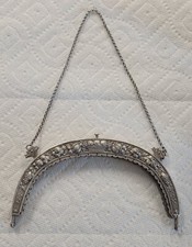 Heavy Sterling Silver Victorian Period Repousse Purse Frame 117 Grams