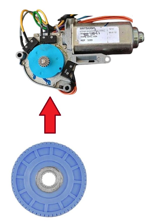Engrenage Moteur Toit Ouvrant BSR18 - Pour Renault Mégane I/II, Clio I/II, Scénic I/II, Peugeot 206 - 9