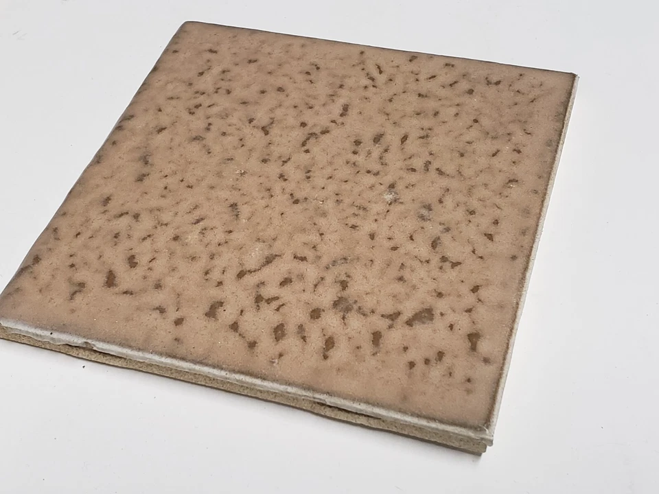 复古 9 AO 美国陶瓷瓷砖乡村深棕褐色纹理牛鼻 4 1/4 NOS — 第 2/4 张图片