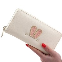 Cute Bunny Ears Women Wallet Long Cell Phone Purse Card Holder With Coin Pocket Cute Bunny Ears Women Wallet Long Cell Phone Purse Card Holder With Coin Pocket