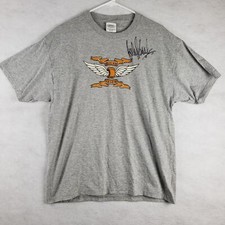 Vintage Men's L Bucky Lasek Signed Graphic Tee Gray Skateboarding Rallycross