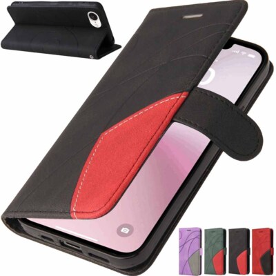 For iPhone 16 Pro Max 16e 15 14 13 12 11 SE Wallet Card Stand Leather Case Cover