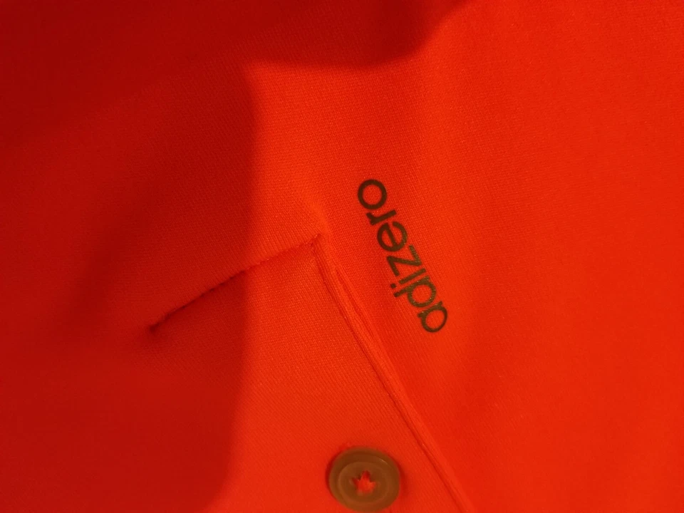 Mens adidas Polo Shirt S Small Orange Athletic Golf - Image 3 of 4