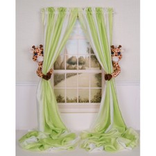 CURTAIN CRITTERS DESIGNER BABY KIDS DECOR GIRAFFE CURTAIN TIEBACK HOLDBACKS SET