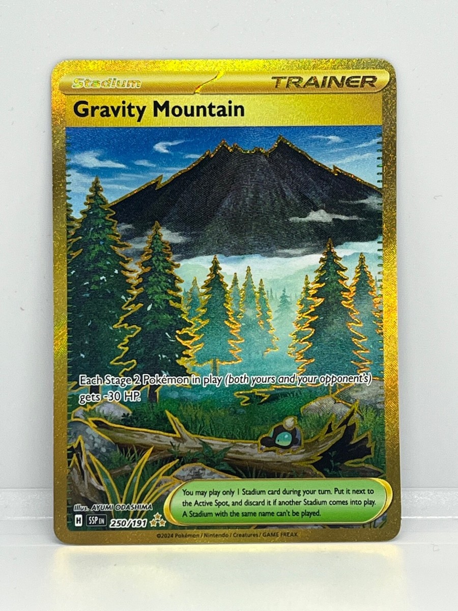 gold mountain pokemon card Gravity 250/191 Secret Rare - Surging Sparks Pokmon TCG - NM/Mint Once during each players turn Arceus VMAX Gold Metal Pokemon