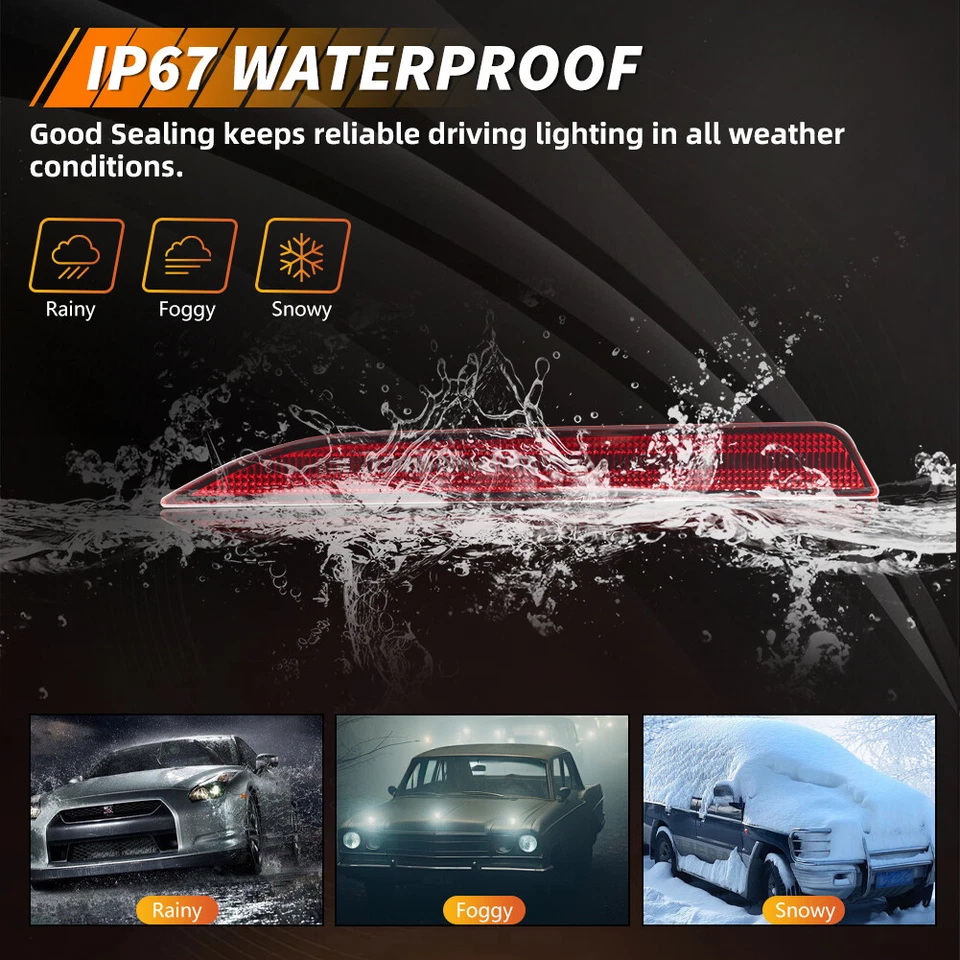 2X Reflectores de parachoques trasero rojos para Ford Taurus 2013-19 y Police Interceptor Sedán Foto 3 de 4