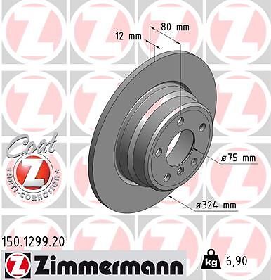 2X Zimmermann 150.1299.20 Bremsscheibe FüR BMW-image