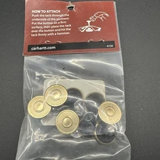 Carhartt Set of 8 Gold Colored Suspender Buttons