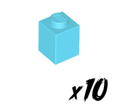 10x LEGO 3005 &bull; 1x1 Stein &bull; Brick &bull; azurblau &bull; medium azure