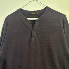 Agave Denimsmith Men’s L Ridge Run LS Henley Dark Gray Work Casual USA made