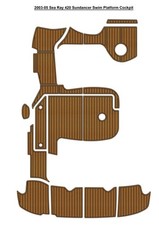 2003-05 Sea Ray 420 Sundancer Swim Platform Cockpit Pad Boat EVA Teak Floor Mat