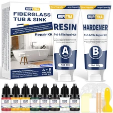 Fiberglass Repair Kit, Bathtub Repair Kit for Tile, Acrylic, Ceramic, Enamel
