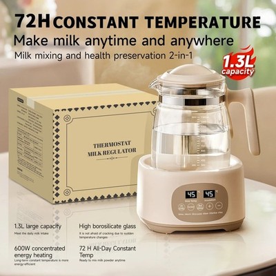 Glass Thermostatic Electric Kettle   Temp Control, Health-Preserving