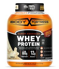 Body Fortress Super Advanced Whey Protein Powder, Vanilla, 3.9 lb, 60g Protein