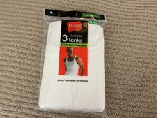 2008 Hanes 3 Tagless Tanks Comfort Soft White Ribbed - Size XL
