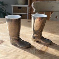Silver Plated Grenadier Boots Drinking Measure of Approx 1 Oz & 1 1/2 Oz