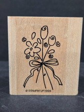 1994 Stampin-Up Rubber Stamp, Flower Arrangement with a Bow