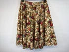 Lindy Bop Skirt Brown Floral Full Circle Vintage 50's Style Midi Unlined UK 14