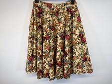 Lindy Bop Skirt Brown Floral Vintage 50's Style Full Circle Skirt UK 14
