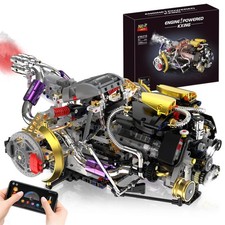 V8 Engine Model Kit That Works, 1394 PCS Advanced Collectible Engine Building Bl