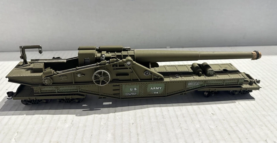 Model Power 99163 HO Scale U.S. Army Big Gun Car #114, No Box - Image 4 of 4