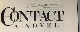 Contacto firmado por Carl Sagan 1985 gema PSA/ADN