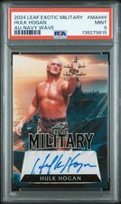 2024 Leaf Exotic Military Hulk Hogan Autograph Navy Wave #rd 4/4 PSA 9 MINT Card