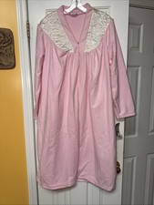 NWT Vtg Appel Quilted Fleece Housecoat Nightgown Robe Pink Large Zipper
