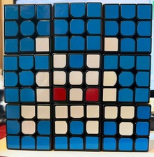 Rubik  s Cube Rubikcubism - 9 stickered 3x3 cubes Read Inside for all details 