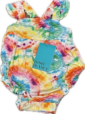 3-6 Posh Peanut Totally Tie Dye Bubble Romper